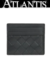 【広尾店】美品 ボッテガ ヴェネタ BOTTEGA VENETA イントレチャート カードケース レザー 黒 【18806】