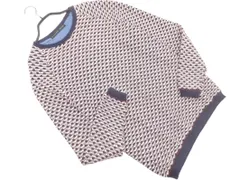 ZARA MAN ザラ マン 総柄 ニット セーター sizeS/白ｘ紺x赤 ■◇ メンズ