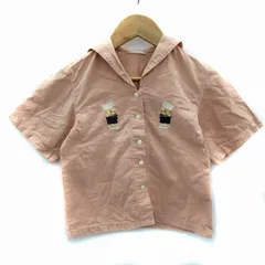 ベビーピンクハウス BABY PINK HOUSE カジュアルシャツ 半袖 セーラーカラー キューピー 刺繍 S 100cm サーモンピンク /SM5 女の子