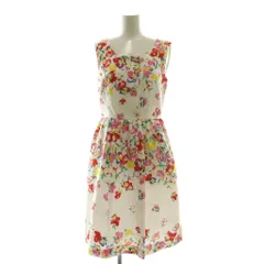 チェスティ Chesty ワンピース ひざ丈 花柄 ノースリーブ S 白 ホワイト ピンク マルチカラー /AQ ■OS