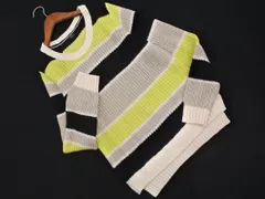 AZUL BY MOUSSY アズールバイマウジー ボーダー ニット セーター sizeM/グレーｘ紺 ■◇ レディース