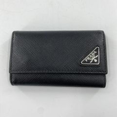 極美品・使用感少✨PRADA 6連 キーケース 三角ロゴ 黒 サフィアーノ