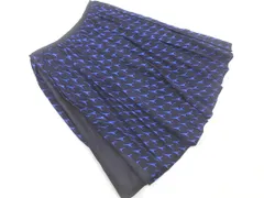 HUMAN WOMAN ヒューマンウーマン シルク混 総柄 スカート sizeM/紺 ■◇ レディース