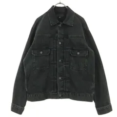 美品 UNIQLO ユニクロ 長袖 デニムジャケット M ダークグレー メンズ 古着