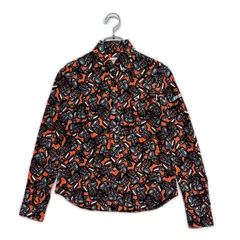 中古 レディース ジャックバニー Jack Bunny!! 長袖シャツ 0(S) オレンジ 車柄 総柄 ボタンダウン