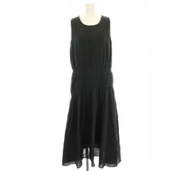 レイビームス Ray Beams ワンピース マキシ ロング ノースリーブ ギャザー L 黒 ブラック /HN