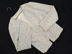 NATURAL BEAUTY ナチュラルビューティー ノーカラー ジャケット size40/白ｘ紺 ■◇ レディース