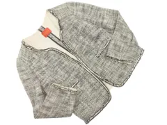 Des Pres デプレ トゥモローランド 綿麻 ツイード ノーカラー ジャケット size1/白ｘ黒 ■◇ レディースのサムネイル