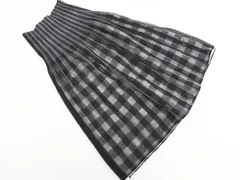 Dessin UNTITLED デッサンアンタイトル ギンガムチェック リバーシブル ロング スカート 白ｘ黒ｘグレー ■◇ レディース