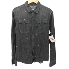 ジースターロー G-STAR RAW 総柄 ブラックデニム L/S ウエスタンシャツ メンズ import：M 