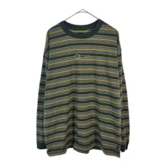 VANS ヴァンズ 長袖Ｔシャツ ボーダー グリーン(メンズ L)中古 古着 X6190