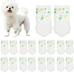 【在庫処分】犬 靴下 使い捨て ブーツ 防水 40枚 肉球保護 汚れ防止 散歩用 足カバー 猫用 足保護 舐め防止 犬用シューズ 調節可能 脱げない 雨天対応 小型犬 中型犬 (小型犬1-7.5kg)