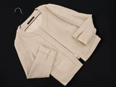 green label relaxing グリーンレーベルリラクシング ユナイテッドアローズ ボーダー ノーカラー ジャケット size40/白ｘベージュ ■◇ レディース