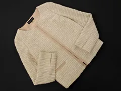 INDIVI インディヴィ ツイード ノーカラー ジャケット size40/ベージュ ■◇ レディース