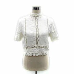 ザラ ZARA ブラウス カットソー 半袖 レース S 白 ホワイト /SY27