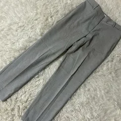 PLST テーパードパンツ グレー M オフィス タック入り フォーマル