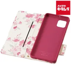 【新品】エレコム PM-S221PLFUJPND レザーケース 手帳型 UltraSlim Flowers ディープピンク〔AQUOS sense6s(SHG07)/sense6用〕