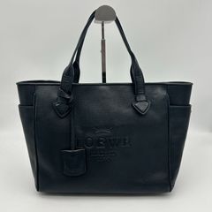 ロエベ ヘリテージ トートバッグ ハンドバッグ 型押しロゴ A4可 レザー