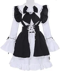 LETIZIA1212 イベント メイド服 ゴスロリ 女装 コスプレ 衣装 ロリータ ウェイトレス パーティー 撮影会 (ブラック,  XL)