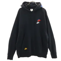 NIKE ナイキ 長袖 スウェットパーカー XL ブラック メンズ 古着