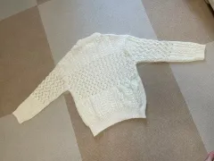 レディース ウール ケーブル編み セーター