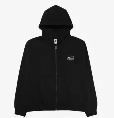 ナイキ x STUSSY フール ジップ ウォッシュド フリース フーディー ブラック