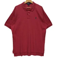 90's vintage 90年代ヴィンテージ Polo by Ralph Lauren ポロバイラルフローレン ポニー刺繍 半袖 ポロシャツ ワンポイント刺繍 オーバーサイズ  ビッグシルエット China製 Lサイズ レッド ピンク