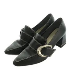 ランダ RANDA ローファー チャンキーヒール ステッチ M 23.5cm 黒 /MI ■MA