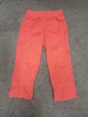 オレンジ色 レディース 7分丈 ズボン 66