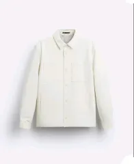 L) ザラ アイボリー ダウン シャツ ジャケット オーバーサイズシャツ 9621 370