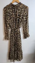 ヒョウ柄 レオパード Long ワンピース シフォン フリル