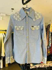 リー レース ディテール ウェスタン デニム シャツ