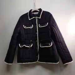 ネイビー キルティング ジャケット アイボリー バイカラー 95サイズ 冬 510290