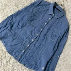 U.S. POLO ASSN. シャツ ブルー XL シンプル 羽織り 着回し