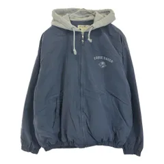 90年代 Eddie Bauer エディーバウアー フーデッド ナイロンジャケット アウトドア ネイビー(メンズ S)中古 古着 X6197