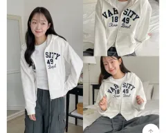 パッチ クロップド フード ジップアップ