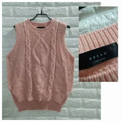 ピンク ニットベスト