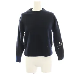 ユニクロ UNIQLO × ANYA HINDMARCH ニット セーター ウール L 紺 ネイビー 長袖 ラウンドネック /HN