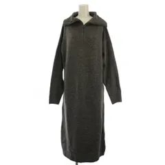 アズールバイマウジー AZUL by moussy ポロカラーニットワンピース 長袖 ロング S グレー 250IAB73-4251 /BM ■MA