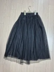 ブラック チュール スカート ロングスカート レディース