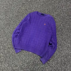 ポロラルフローレン パープル ポニー ケーブル ニット