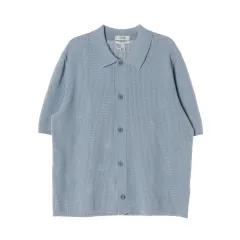 (新品) COS コス ライトブルー 半袖 ニット カーディガン L