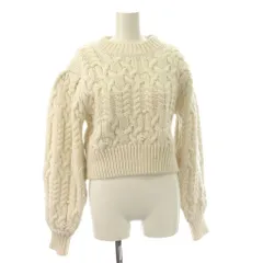ザラ ZARA ニット セーター ウール M 白 ケーブル編み パール装飾 長袖 /JP