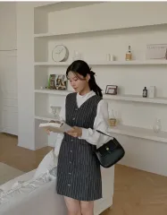 オーバーサイズ ビスチェ ONE PIECE チャコール