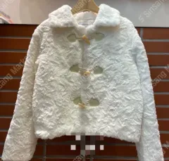 新品/3COLOR かわいいフリース トグルボタン コート クリーム