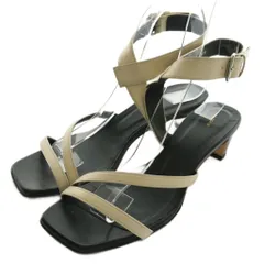 ロランス LAURENCE サンダル ストラップ 36.5 黒 ブラック ベージュ /AQ ■OS