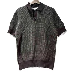 ザラ ZARA ニット ポロシャツ 半袖 M ブラック