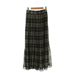リゼクシー RESEXXY スカート ロング チェック柄 F ブラック アイボリー /DO