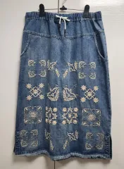 刺繍 (デニム) スカート ( 66 88 )