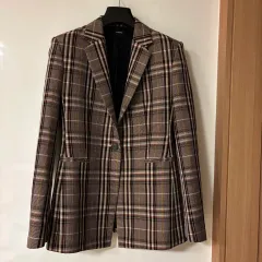 セオリー CHECK フェミニン ジャケット 結婚式 ゲストルック 出勤ルック オールドマネールック 面接 スーツ